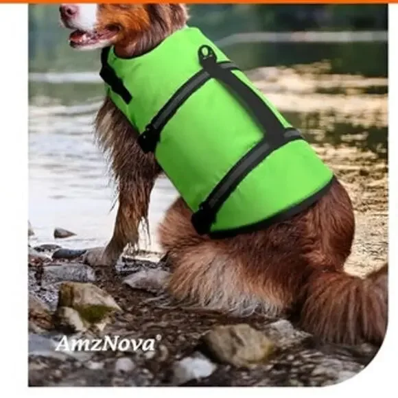 Dog Life Jacket‎ Bright Green NEW Sz M