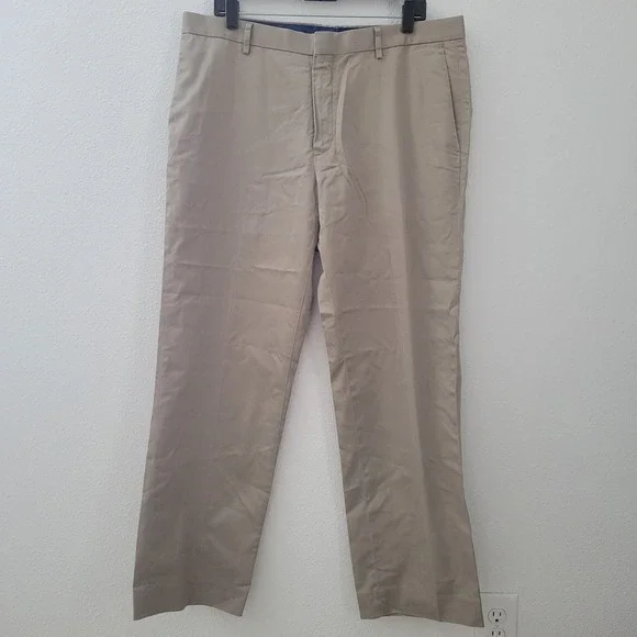 Banana Republic Non Iron Tailored Slim Fit Cotton Khaki Dress Pants Mens 36x32
