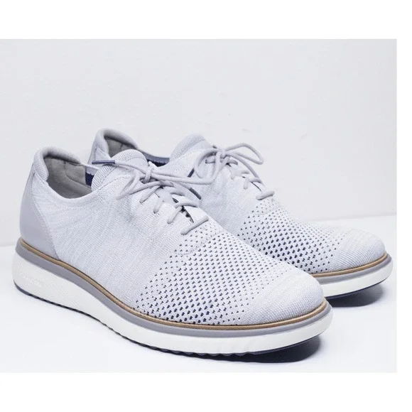 COLE HAAN ZERØGRAND Eon Stitchlite Knit Wingtip Oxford Casual Sneaker Grey Sz 12