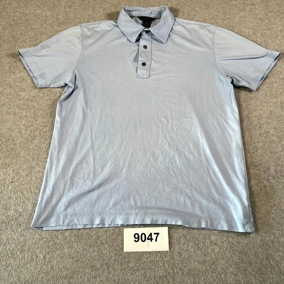 Banana Republic Polo Shirt Mens Medium Light Blue Pima Cotton Collared Golf