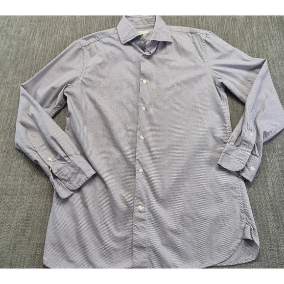 Banana Republic Dobby Dre men's Slim fit purple striped button up shirt M L/S