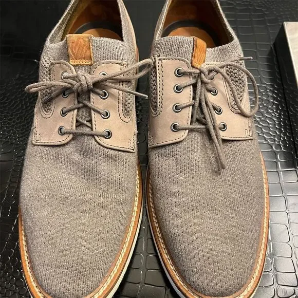 Johnston &‎ Murphy Men's Gray Knit Loafers Size9 1/2 Casual Lace Up Shoes