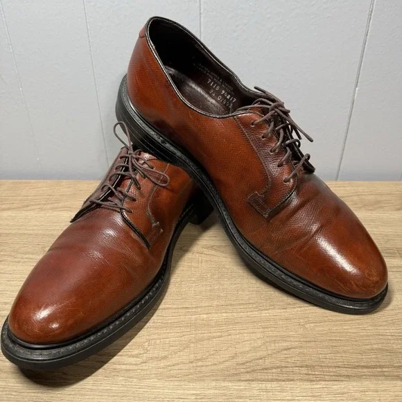 Stuart‎ McGuire Oxfords Dress Shoes Mens 9S Made in USA Chestnut Leather Career