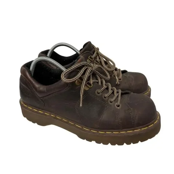 Dr Martens Shoes Mens 11 Brown Leather Oxford Distressed Grunge 90s Y2K Vintage