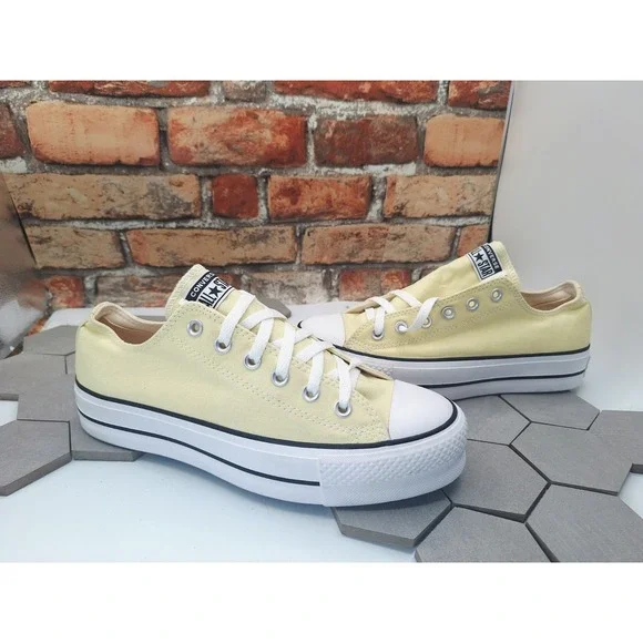 Converse All Star Platform Lift Low Butter Yellow Women Sz 9.5 Sneakers 2022 NIB