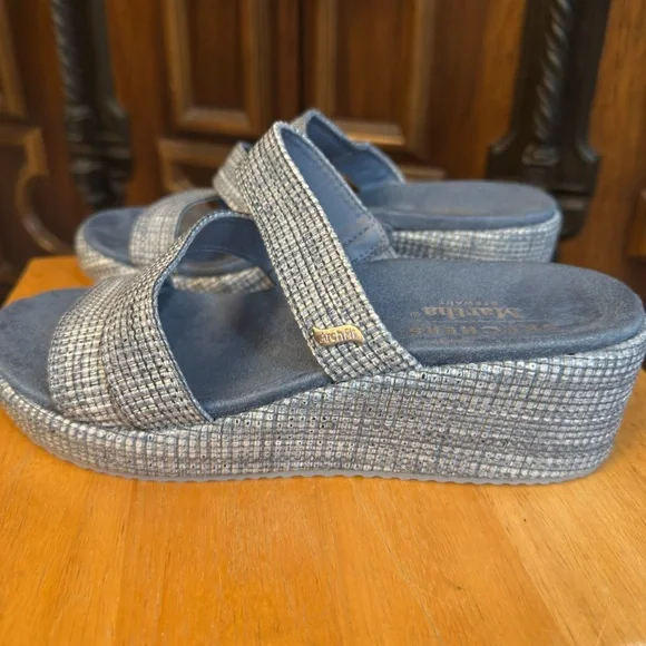 Skechers Women's Arch‎ Fit Beverlee Wedges Morningside Blue Sz 6  New w/o box