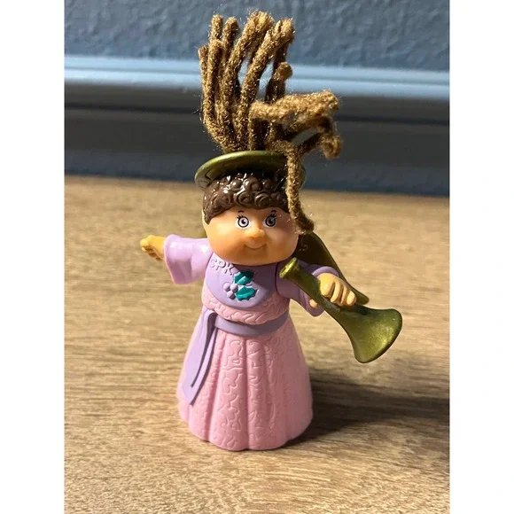 Vintage Cabbage‎ Patch Kids CPK PVC Mini Figure Girl in Pink Dress with Horn