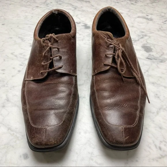 Rockport Dark Brown Leather Men's Dress Work Lace-Up Shoes