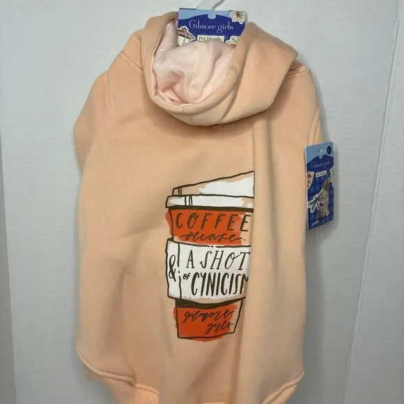 Gilmore Girls Peach Pink Dog Hooded Sweatshirt Pet Hoodie Size Large