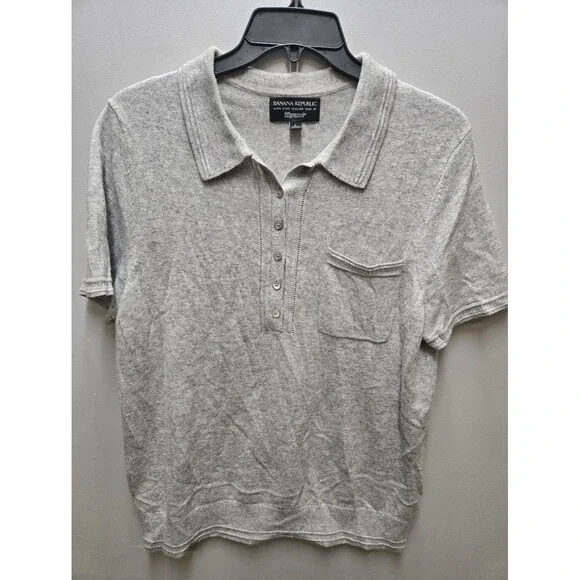 Banana Republic Flipucci Fine Italian Yarn Merino Wool Cashmere Blend Mens Polo