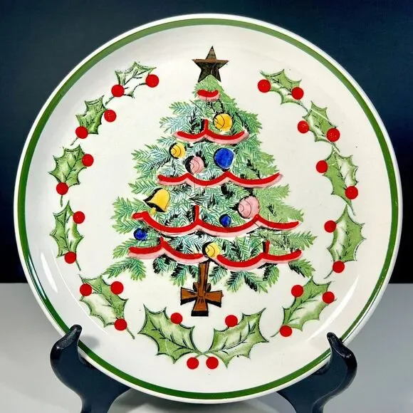 Vintage 1950's Geo Z.‎ Lefton Christmas Tree Plate 8