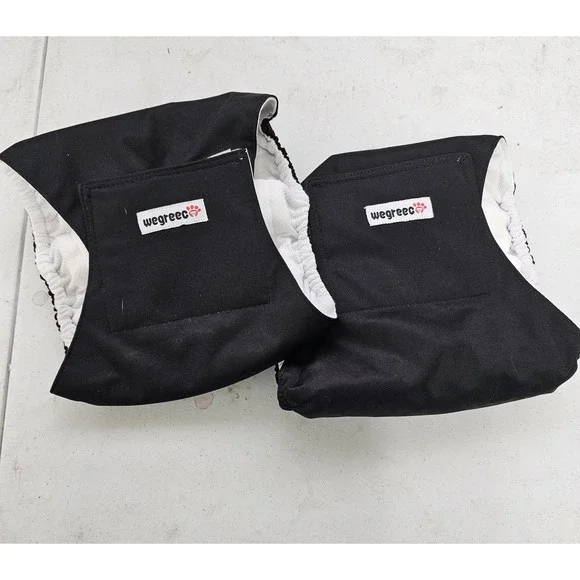 2 pack‎ - Wegreeco dog diaper covers, size M, black