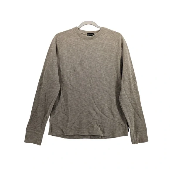 Banana Republic Double Knit Shirt S Beige Crewneck Long Sleeves Layering…‎
