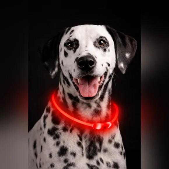Rechargeable LED Dog Collar | Light Up Safety‎ Collar | Waterproof | Red
