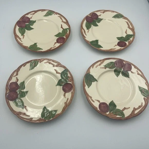 Set of 4 Franciscan Apple Bread &‎ Butter Plates Mid-Century Modern USA Stamp