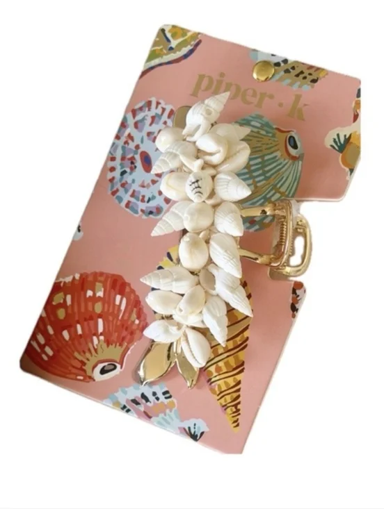 💛▪️Piper-k ▪️Cream Shell Cluster Hair Claw Metal  Clip