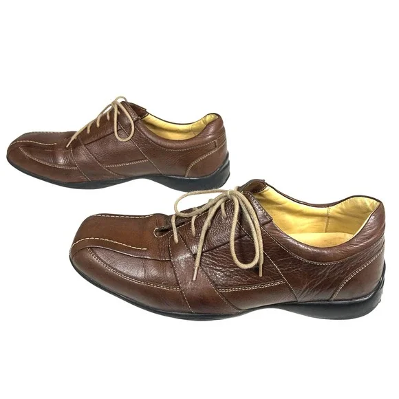 Sandro Moscoloni Leather Dress Shoes‎ Comfort Casual Brown Lace Up 11D