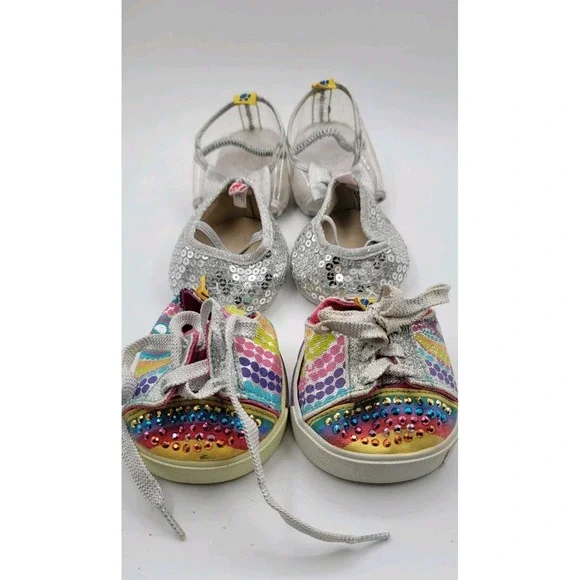 3 Sets Of Build A Bear Shoes  Twinkle Toes,‎ Silver Sparkle & Silver Sequin