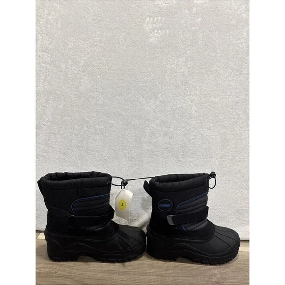 Khombu Men's Size 5M Black/Blue Peter Winter Snow Boots Waterproof NWT