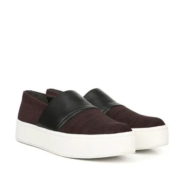 VINCE Bordeaux Ward Slip On Platform Shoes-7