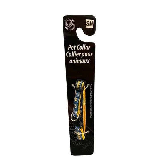 Pets First NHL Buffalo Sabres Pet Collar Small Blue Yellow New Hockey Accessory