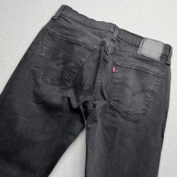 Levi's 514 Slim Straight Fit Jeans Black Denim‎ Mens 33x32 Streetwear Modern