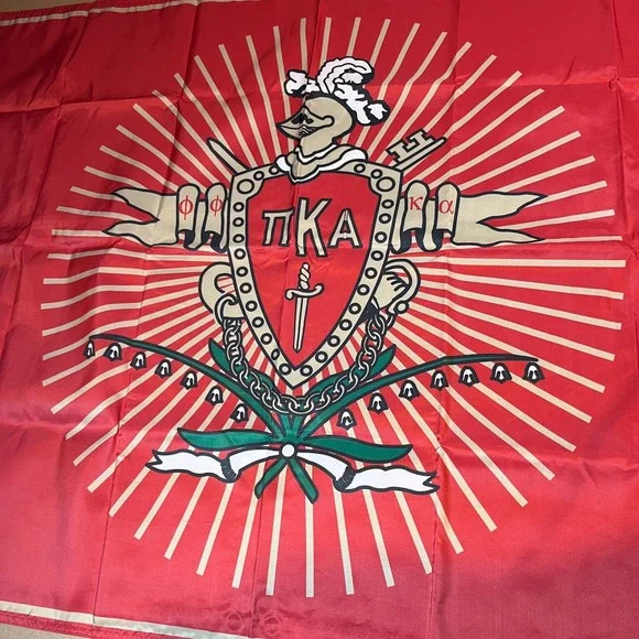Pi Kappa Alpha Fraternity Flag 3x5 Red Gold Pikes Coat of Arms Greek Decor NEW
