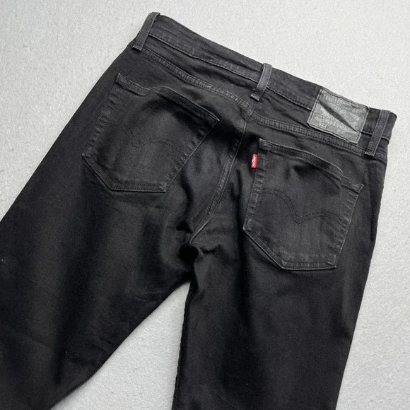 Levi's 512 Slim Taper Fit Jeans Mens 32x32 Black Denim Streetwear Modern Classic