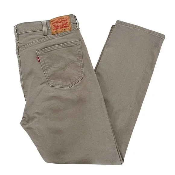 Levi's Mens 511 Slim Fit Jeans 40x32 Brown Denim Stretch Modern Tailored Look