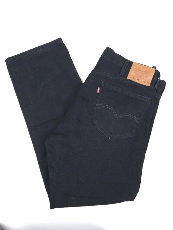 Levi's 501 '93 Premium Big E Black Denim Jeans Worn On Broadway 38x29