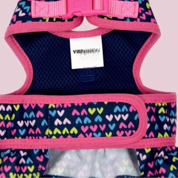 NWT Vibrant Life Harness Navy With Hearts and Bow in XSmall, Small or Medium
