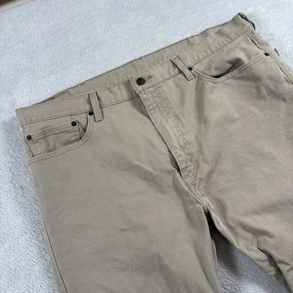 Levi's 502 Taper Fit Jeans Mens 40x30 Khaki Denim Cotton Stretch Everyday Wear‎