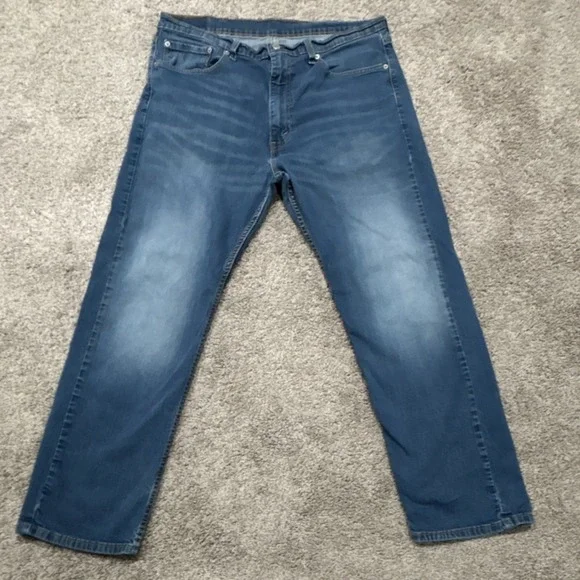 Levi's 505 Men's Blue Denim Jeans Straight Leg Medium Wash Regular Fit