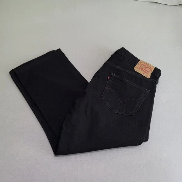 Levi's 501 Men's Original Straight Leg Button Fly Denim Blue Jeans Black 36x30