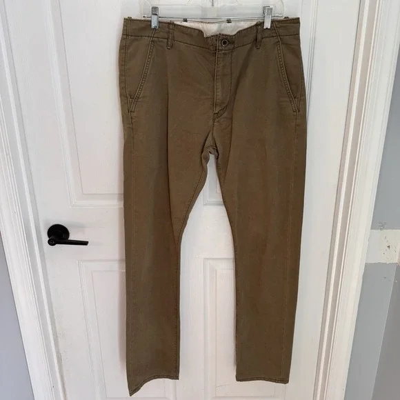 Levis Tab Twills Jeans Men's 34x34  Green Straight 100% Cotton Flap‎ Pockets