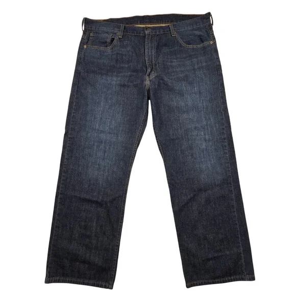 Levis 569 Loose Straight Fit Denim Jeans Dark Wash Blue Mens 40x30 Baggy