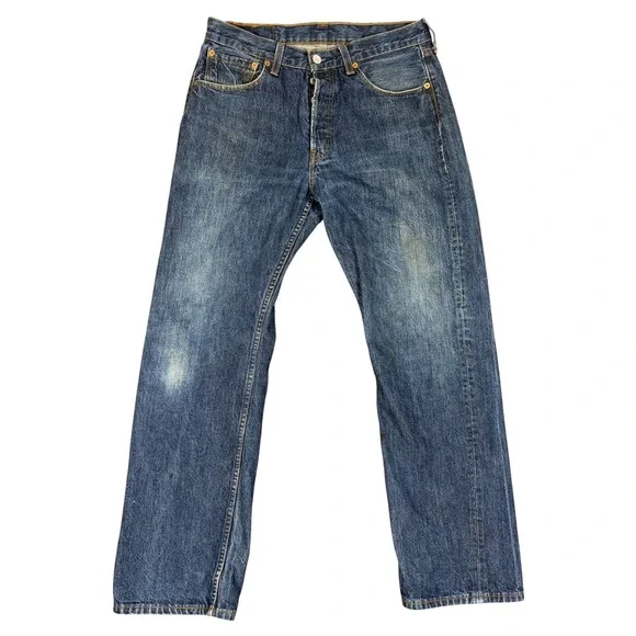 Vintage Levis Jeans Mens 32 Blue 501 Original Fit Button Fly‎ Straight Leg Denim