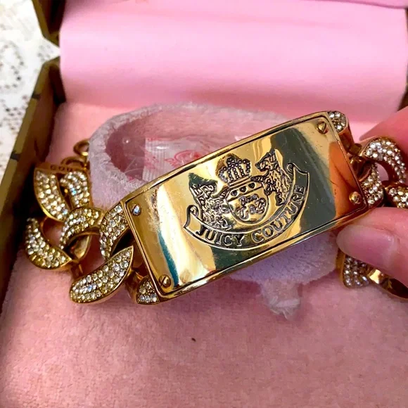 Juicy Couture PAVE SCOTTIE DOG COLLAR SWAROVSKI CRYSTALS CHUNKY LINK ID BRACELET