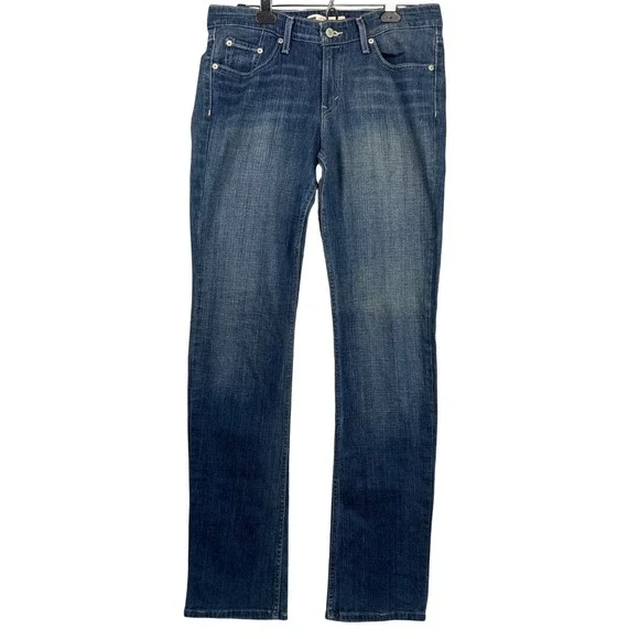 Levis‎ Straight Leg Jeans Medium Wash Blue Denim 32x33 Mid Rise Classic Casual