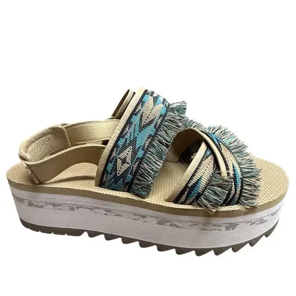 Teva Flatform Ceres Platform Sandals in Double Double Diamond size 9 Boho Aztec