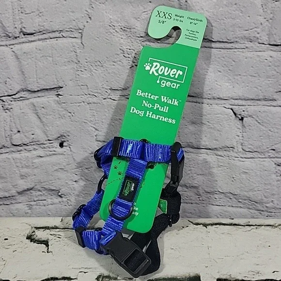 Rover Gear Better Walk No-Pull‎ Dog Harness Size XXS Blue 5-10Lbs New
