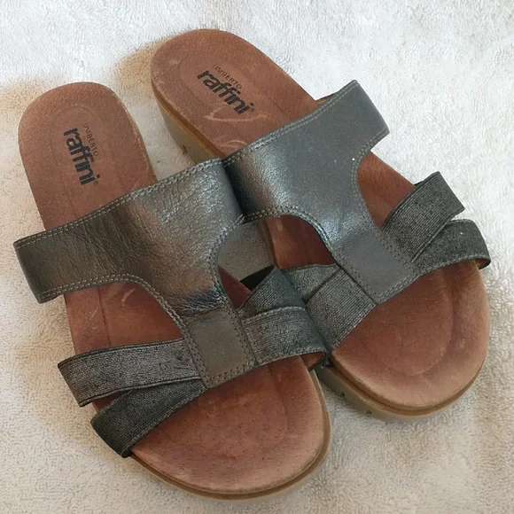Umberto Raffini‎ Gloria Metallic Leather Sandal Size Euro 40, US 9