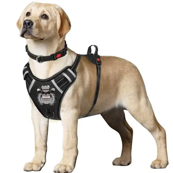 TIANYAO size M-L, no tug, soft reflective outdoor adjustable dog harness