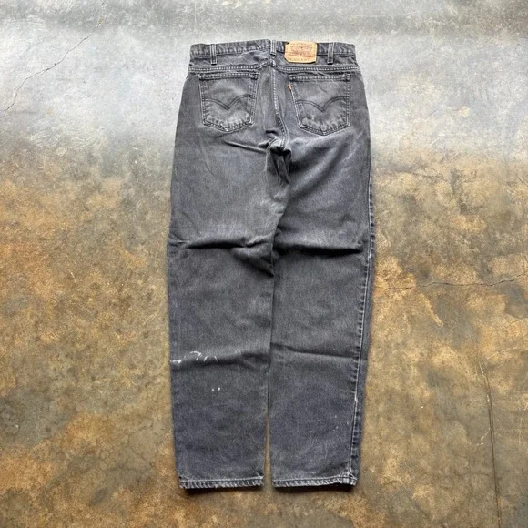 Vintage Levis 550‎ Orange Tab Relaxed Fit Tapered Leg Black Jeans Mens 34x32 90s