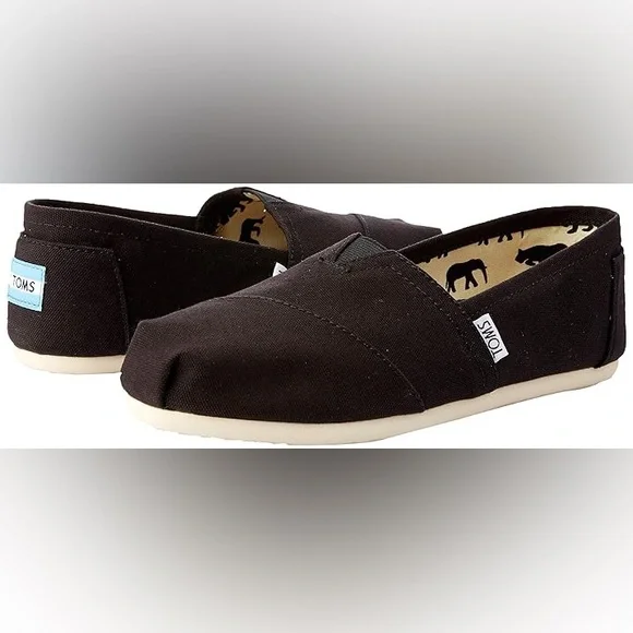 TOMS black casual slip ons
