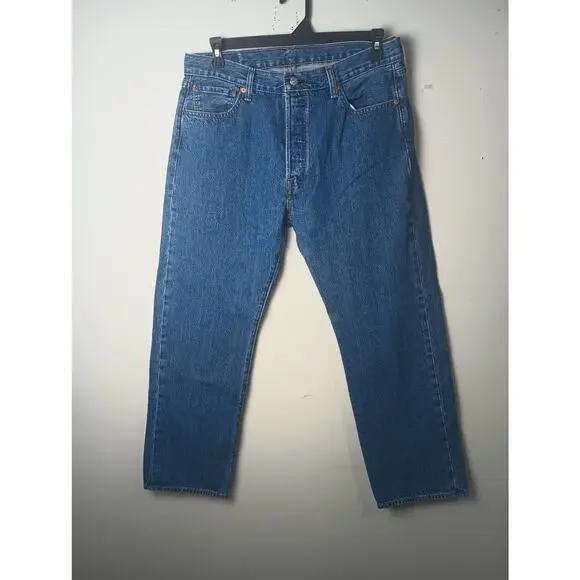 Levi's Men's 501 Button Fly Demin Jeans Size‎ 36 x 30 Medium Wash Work Utility