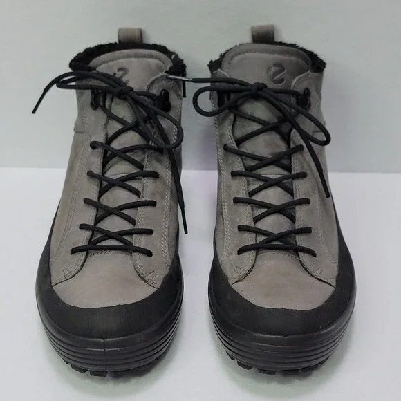 ECCO‎ Gore-Tex Soft 7 Waterproof Leather Boots Mens 10-10.5 EU 44 Titanium Black