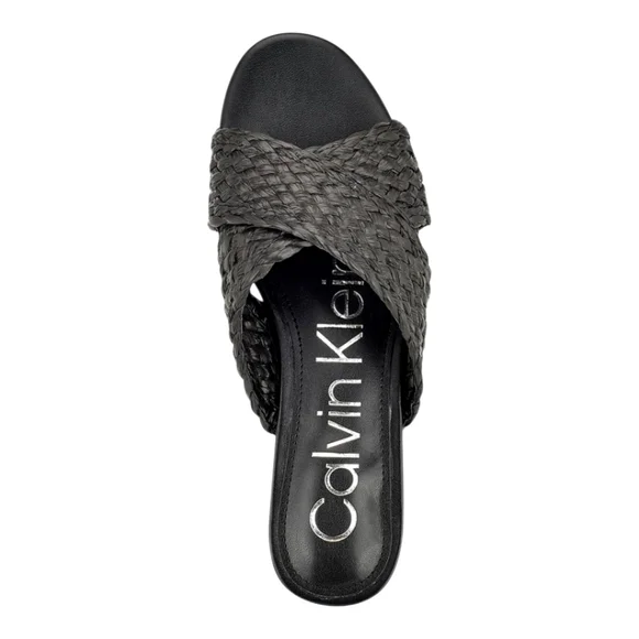 Calvin Klein June2 Woven Criss-cross slide sandals