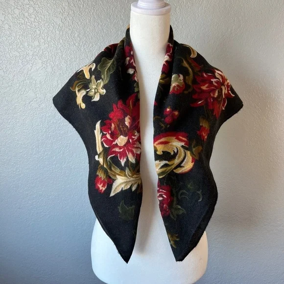 * FIRM PRICE* ECHO Wool Square Floral Scarf