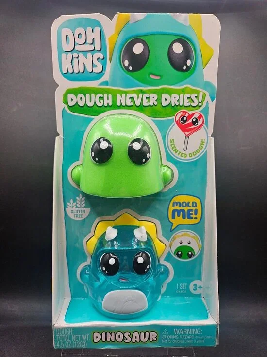 Doh Kins Dough Never Dries Dinosaur Mold Set Scented & Gluten-Free